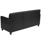 Thumbnail image #2 for Flash Furniture Hercules - Diplomat BT-827-3-BK-GG Reception Sofa, 70"W, Black LeatherSoft Upholstery, Flared Arms