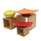 Thumbnail image #1 for TableCraft Products Barclay WBAM3 Square Bamboo Buffet Riser Set, 3-Piece, 5, 7 & 9 Inch Case of 2