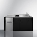 Thumbnail image #3 for Summit Commercial Summit Appliance CK72ADASINKR 72-Inch ADA All-in-One Kitchenette, Sink, 2-Burner Cooktop, 3.2 Cu. Ft. Refrigerator-Freezer