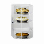 Thumbnail image #1 for Cal-Mil Classic 252 4-Tier Non-Refrigerated Acrylic Countertop Pastry Display Case, 13"W, Hexagon Front, Rear Door