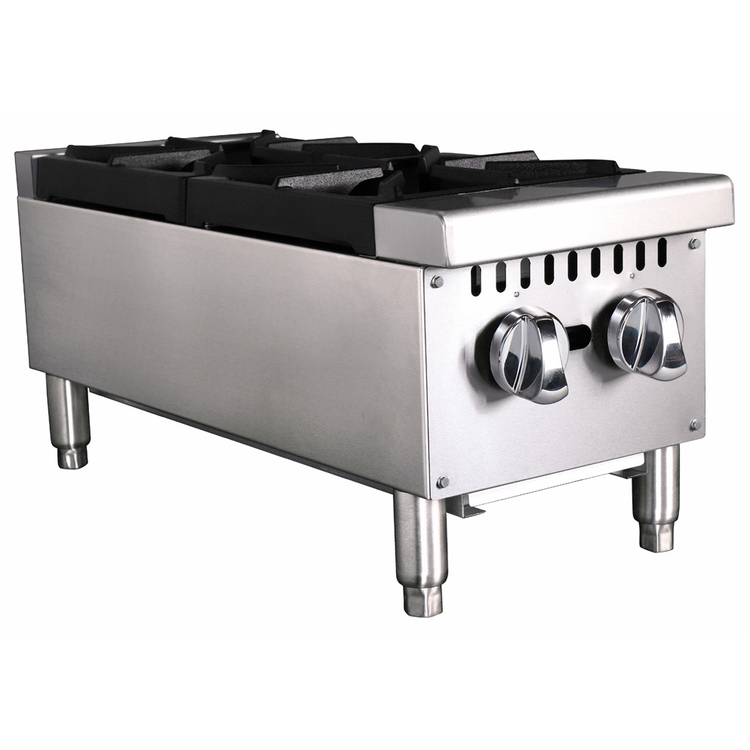 Product image #2 for Black Diamond 12-Inch 2-Burner Countertop Gas Hot Plate in Stainless Steel