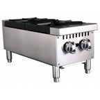 Thumbnail image #2 for Admiral Craft Black Diamond BDCTH-12 12-Inch 2-Burner Countertop Gas Hot Plate, Stainless Steel, Natural Gas