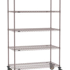 Thumbnail image #1 for Metro Super Erecta SE-2460K4-80-M5 Mobile Wire Shelving Unit, 60"W x 24"D x 80"H, 900 lbs per unit, evenly distributed1" shelf adjustment, (5) wire
