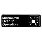 Thumbnail image #1 for Thunder Group PLIS9324BK Microwave Oven In Operation Information Sign, 9" x 3", Self-Adhesive, White on Black Case of 144