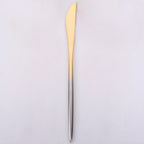Thumbnail image #1 for Kadra Kitchenware Vikko Dine VF-KN10-VSG Steak Knife, Two-Tone Brushed Silver & Gold, 18/10 Stainless Steel Case of 12