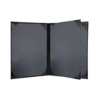 Thumbnail image #2 for Risch Metro METRO-4V 8.5X11 Metallic Hardback Menu Cover, 8-1/2 x 11, Booklet, 4-View, Black Case of 25