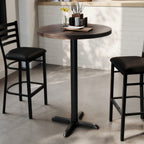 Thumbnail image #2 for Flash Furniture GSF-RD30-DKBRN-T2222B-GG 30-Inch Round Beech Butcher Block Commercial Tabletop