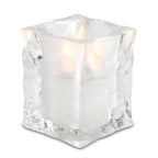 Thumbnail image #2 for Sterno Classic Elegance 80140 Square Frosted Glass Liquid Wax Candle Lamp, 4" H x 3-1/8" Dia.