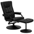 Thumbnail image #1 for Flash Furniture BT-7862-BK-GG Black LeatherSoft Upholstered Swivel Recliner with Integrated Headrest and Ottoman
