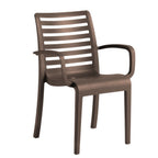 Thumbnail image #1 for Grosfillex Astoria UT954037 Outdoor Bronze Polypropylene Stacking Armchair Case of 4