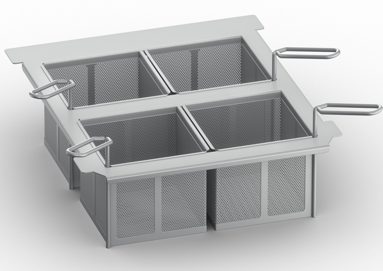 Product image #2 for RATIONAL Portion Basket Kit with 4 Perforated 1/6 GN Baskets and Frame for 2-XS