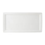 Thumbnail image #1 for Tuxton China Napa ABU-552 Rectangular Ceramic Plate, 15-1/2" x 8", Pearl White Case of 6