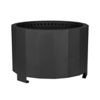 Thumbnail image #1 for Flash Furniture Titus BLN-HY-B-2201FP-03PC-BK-GG 27-Inch Smokeless Fire Pit, Natural Wood, Double-Wall Steel, Built-In Stand