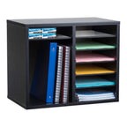 Thumbnail image #2 for Alpine Industries ADI500-12-BLK Paper Sorter/Literature File Organizer, 12-Compartment Adjustable Wood, Black Finish