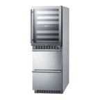 Thumbnail image #1 for Summit Commercial Summit Appliance SWCDRF24 Commercial Dual-Zone Wine Cellar/Refrigerator-Freezer, 46-Bottle, Stainless Steel, 23-5/8"W