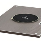 Thumbnail image #1 for Eastern Tabletop Ecoburner EB1804GB Round Warming Tile, Reversible Grey-Grained/Black, Portable, with Lid Side Cutouts