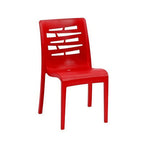 Thumbnail image #1 for Grosfillex Essenza US812414 Outdoor Red Resin Stacking Chair with Cut-Out Back Case of 4