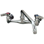Thumbnail image #1 for AllPoints Foodservice Parts & Supplies 561552 Wall-Mount Faucet, 10" Spout, Lead-Free Chrome-Plated Brass, 8" Centers