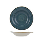 Thumbnail image #1 for Tuxton China Artisan Geode GGE-062 Rimmed Porcelain Soup Bowl, 9-1/2 oz, 9-inch, Azure Case of 2 Dozen