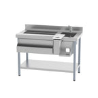 Thumbnail image #1 for Infrico USA IMD-BST1200N Ice-Cooled Neutral Bar Station with Sink, Center Ice Bin, Cutting Board and Glass Rinser
