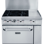 Thumbnail image #1 for Dukers Appliance Co., USA Ltd. DCR36-4B12GM 36" Gas Range with 4 Open Burners, 12" Griddle, Standard Oven, Stainless Steel Exterior