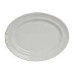 Thumbnail image #1 for Tuxton China Concentrix CWH-096 Ceramic Oval Platter, 9-3/4" x 6-1/2", Wide Rim, White Case of 2 Dozen
