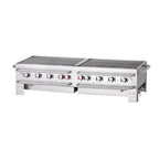 Thumbnail image #1 for Crown Verity Mobile Cooking CV-PCB-60 Portable LP Gas Charbroiler, 66-Inch, 8-Burner, Stainless Steel