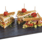 Thumbnail image #1 for Libbey APS Germany - Loops APS 85021 Rectangular GN 1/2 Melamine Serving Tray, Grey/Blue, 12-3/4" x 10-1/2"