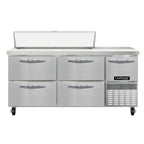 Thumbnail image #1 for Continental Refrigerator RA68SN12-D 68-Inch Refrigerated Sandwich Prep Table, 4 Drawers, 1 Door, 12-Pan Top