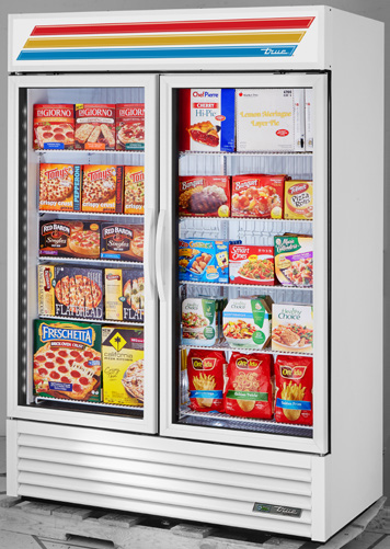 Product image #7 for True 54-Inch Two-Section Glass Door Freezer Merchandiser, Self-Contained Bottom Mount, White