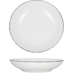 Thumbnail image #1 for International Tableware Provincial™ PR-108-CH Porcelain Pasta Bowl, 8 in, 22 oz, Round Coupe, European White with Charcoal 1 Dozen