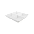 Thumbnail image #1 for Kadra Kitchenware Vikko Lightning VL-0630 Square China Divided Dish, 10-Inch, 4-Section, White Case of 12