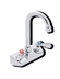 Thumbnail image #4 for Steel Works Stainless Wall-Mount Gooseneck Faucet, 4-Inch Centers, 4-Inch Spout