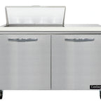 Thumbnail image #2 for Continental Refrigerator SW48N8C 48" 2-Door Stainless Steel Sandwich Prep Table, 8-Pan Top, 19" Cutting Board