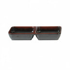 Thumbnail image #1 for Thunder Group Tenmoku 1902TM Rectangular Melamine Sauce Dish, 4 oz, 2 Wells, 6 x 3 in Case of 12 Dozen