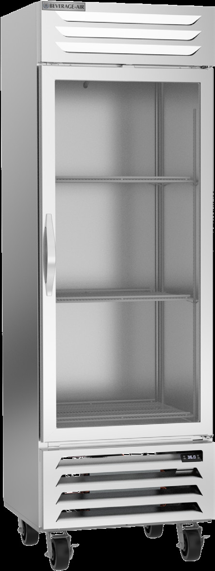 Product image #7 for Beverage-Air Vista® Series One-Section Reach-In Display Refrigerator, Hinged Glass Door, 19.08 Cu. Ft., Bottom-Mounted Self-Contained, R290