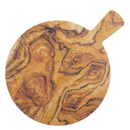 Thumbnail image #1 for TableCraft Products 11184 Round Melamine Serving Paddle, 12" Diameter, Black, Olive Wood Decal Case of 6