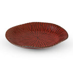 Thumbnail image #1 for Korin Inc Shuin PLL-371 Ceramic Round Plate, 10-Inch, Red Abstract Design