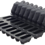 Thumbnail image #1 for JB Prince Pavoni M620 X Flexible Silicone Gianduiotto Mold, 40 Compartments, Black, 23-1/2" x 15-3/4"