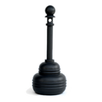 Thumbnail image #1 for Curtron Products T1206-BK Cigarette Receptacle Smoking Station, 5 qt, HDPE Plastic, Black, 17-1/4" Dia. x 43-1/2"H, Removable Top