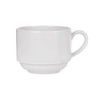 Thumbnail image #1 for Reserve by Libbey - Parisian 113603 8.5 oz White Porcelain Stackable Coffee Cup