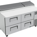 Thumbnail image #7 for True Mfg. - General Foodservice TPP-AT-67D-4-HC 67-Inch 2-Section Pizza Prep Table with 4 Drawers and Self-Contained Refrigeration