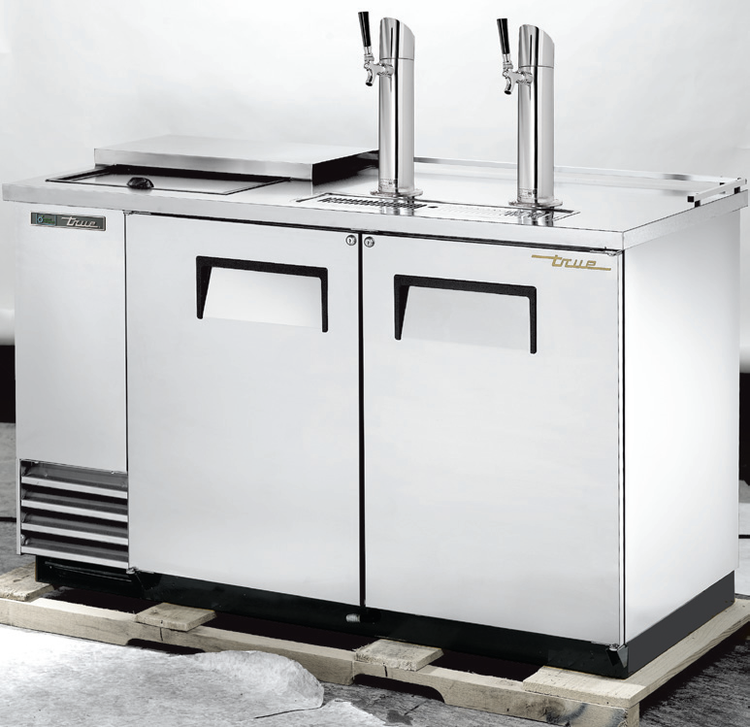 Product image #5 for True Club Top Draft Beer Cooler, 2 Half-Barrel Kegs, Stainless Steel, Dual Columns