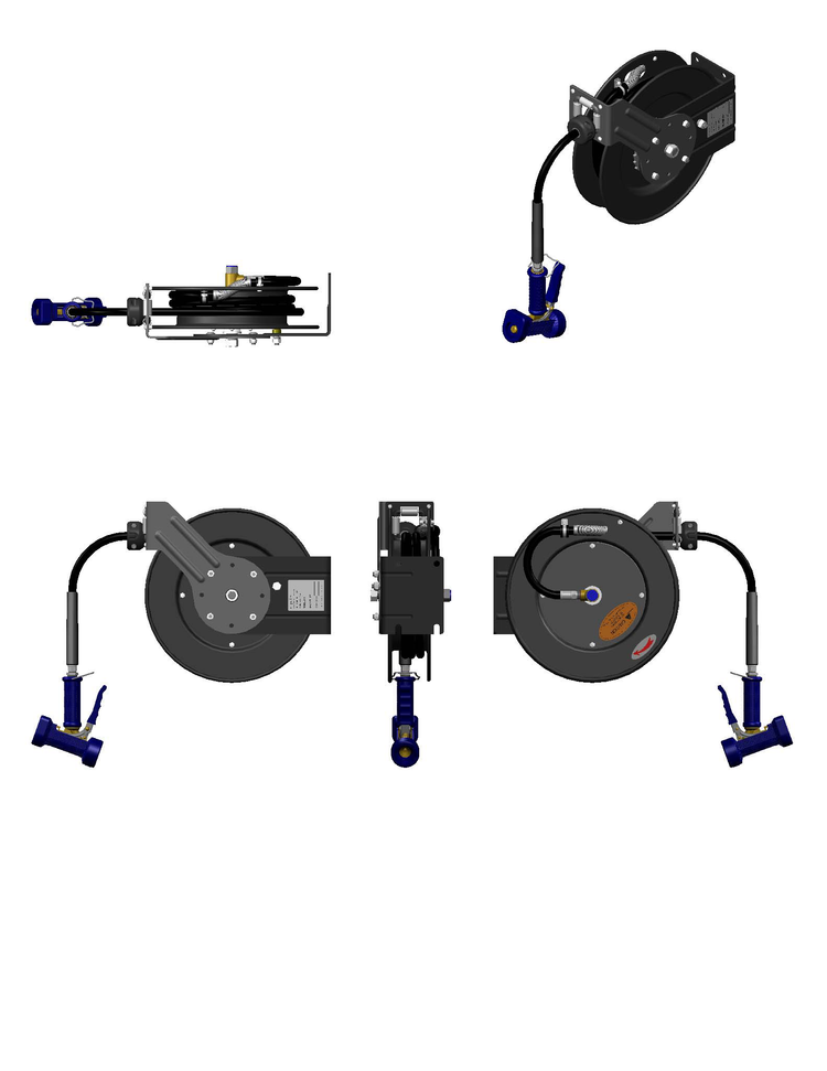 Product image #2 for Open Epoxy-Coated Steel Retractable Hose Reel with 3/8 Inch x 35 Foot Hose and Brass Water Gun