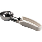 Thumbnail image #1 for AllPoints Foodservice Parts & Supplies 1371172 Squeeze-Handle Disher, #10, 2–3 oz, Stainless Steel Bowl, Ivory Handle