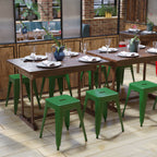 Thumbnail image #2 for Flash Furniture ET-BT3503-18-GN-GG 18" Green Square Backless Stackable Welded Metal Bar Stool