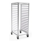 Thumbnail image #1 for Lockwood Manufacturing RR57-16 Mobile Aluminum Pan Rack, 57"H, Open Sides, End Loading, 16-Pair Adjustable Slides for 18" x 26" Pans