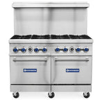 Thumbnail image #1 for USR Brands Standard Range SR-R48 48-Inch Natural Gas Range with 8 Open Burners, 2 Standard Ovens, Stainless Steel Exterior