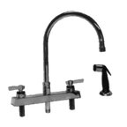 Thumbnail image #1 for Component Hardware Encore KL41-8201 Deck-Mount Commercial Faucet, 8" Centers, Stainless Steel Swivel Gooseneck Spout, Lever Handles
