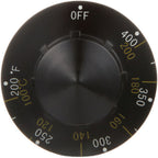 Thumbnail image #1 for AllPoints Foodservice Parts & Supplies Mavrik 8009519 Fryer Thermostat Knob, 2-1/4" Diameter, 3/16" D-Stem, 400-200°F